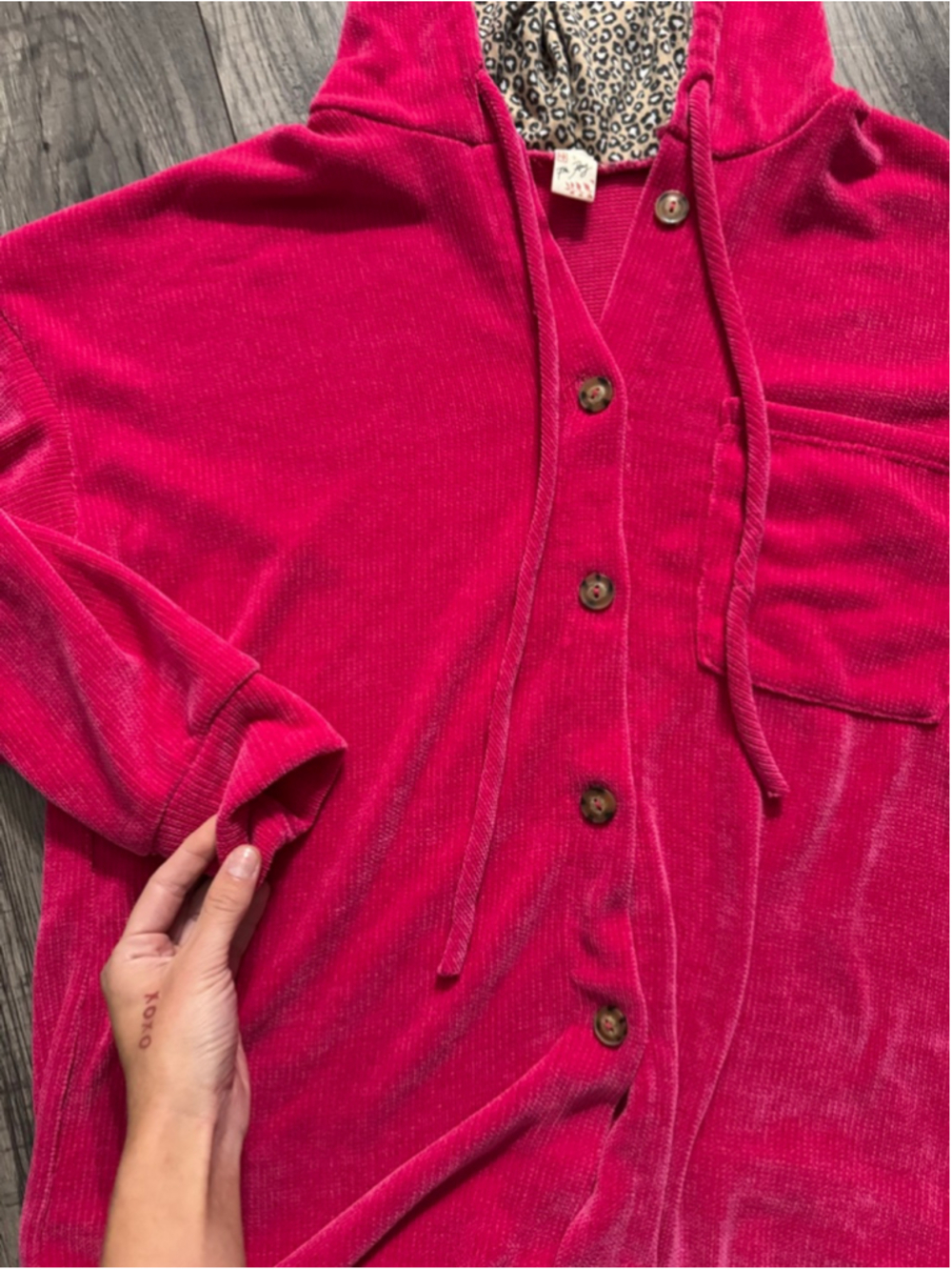 7th Ray New Trendy Hooded Size Medium Large Hot Pink & Leopard $42 @ Boutique - Picture 4 of 8